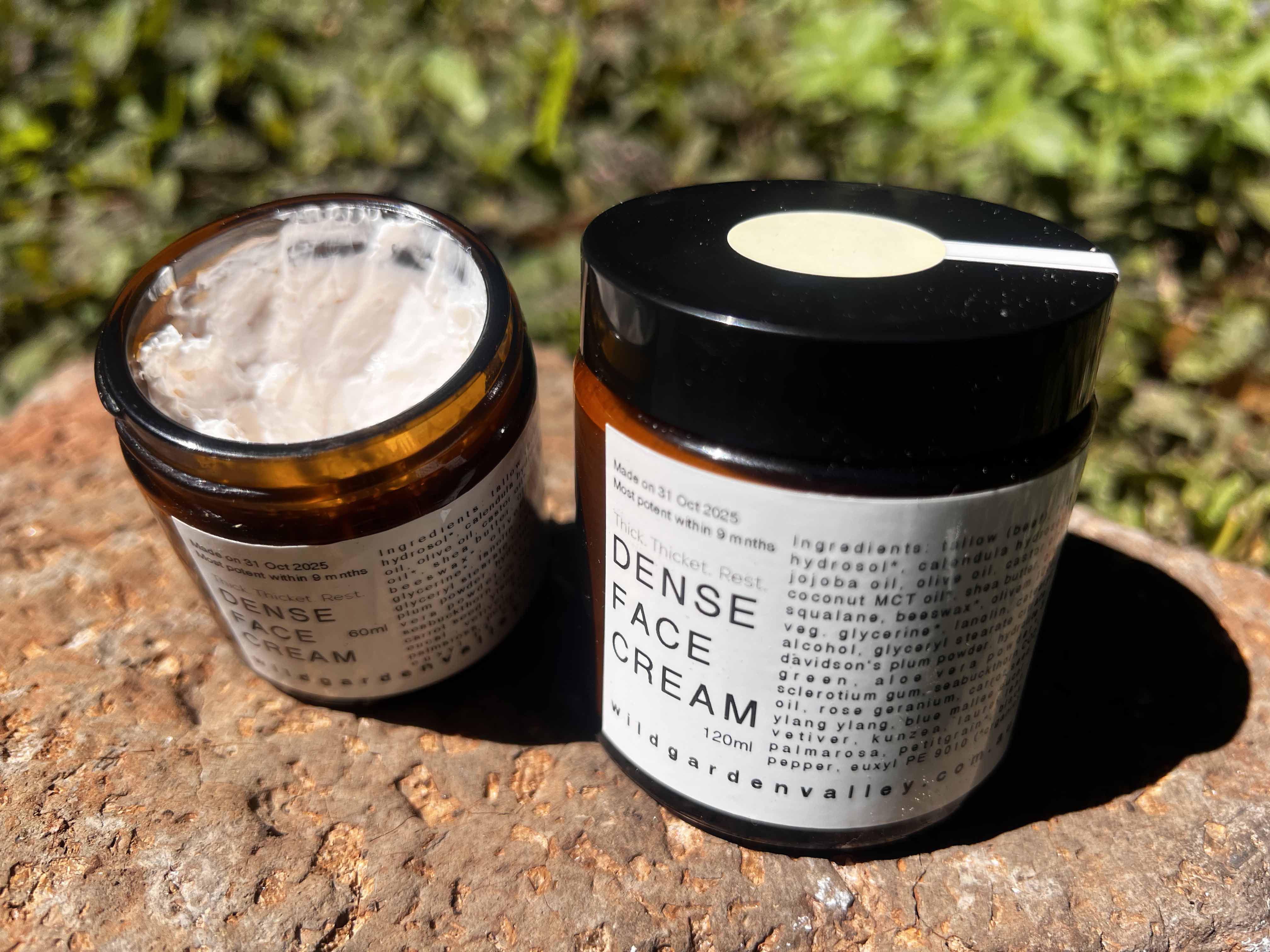 Dense Face Cream - open jar shown